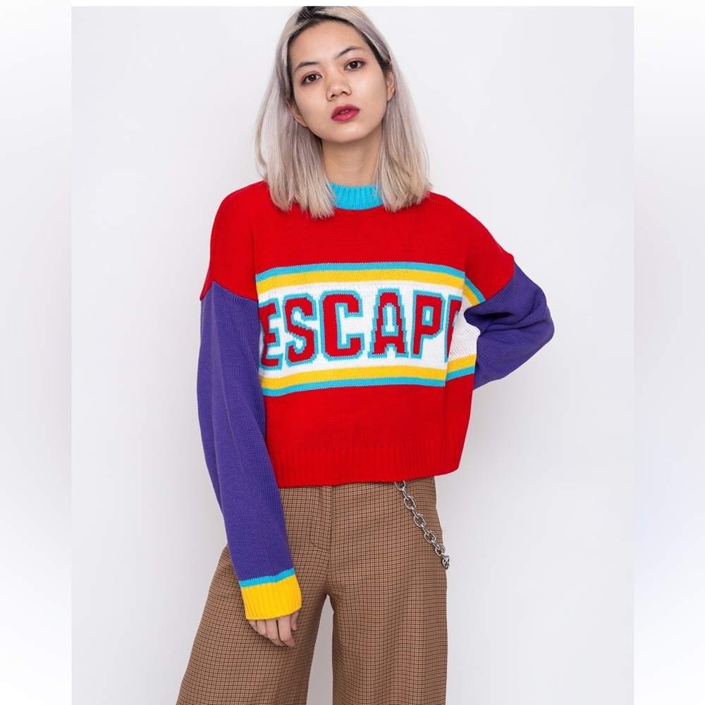 The Ragged Priest Escape sweater colorblock size medium oversized